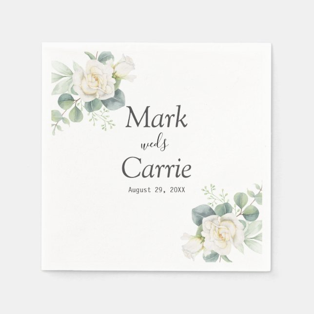 Guardanapo De Papel Casamento Eucalyptus Rustic Greenery (Frente)