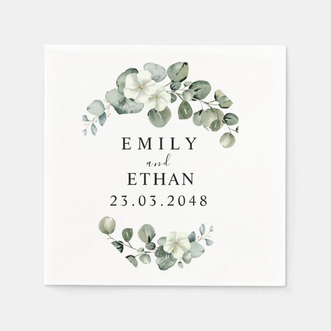 Guardanapo De Papel Casamento Eucalyptus Rustic Greenery (Frente)