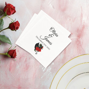 Guardanapo De Papel Casamento Fantasia de Rosas vermelhas de Dragão Ne