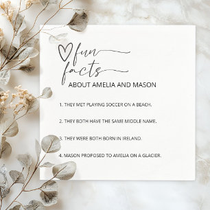 Guardanapo De Papel Casamento Fatos Divertidos Coração Desenhado à Mão
