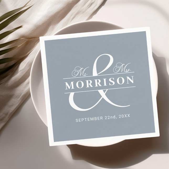 Guardanapo De Papel Casamento Favor Sr. Dusty Blue (Criador carregado)