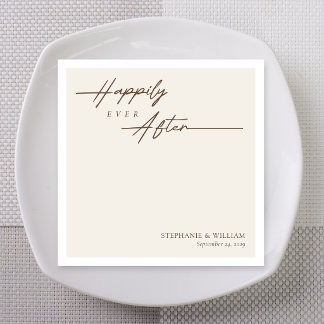 Guardanapo De Papel Casamento Feliz para Sempre Cream Monoline
