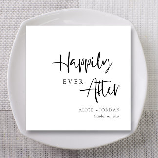Guardanapo De Papel Casamento Feliz Para Sempre em Letra Negrito
