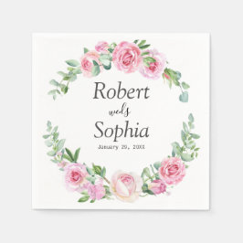 Guardanapo De Papel Casamento Flor de Rosa Bege