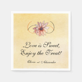 Guardanapo De Papel Casamento Floral Aquarela Terracota Amarelo