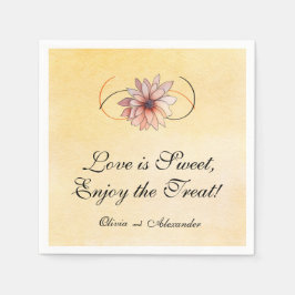 Guardanapo De Papel Casamento Floral Aquarela Terracota Amarelo Outono