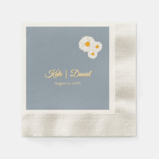 Guardanapo De Papel Casamento Floral Azul Empoeirado