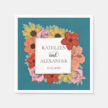 Casamento Floral Azul-Teal Brilhante