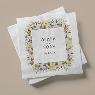 Guardanapo De Papel Casamento floral boêmio