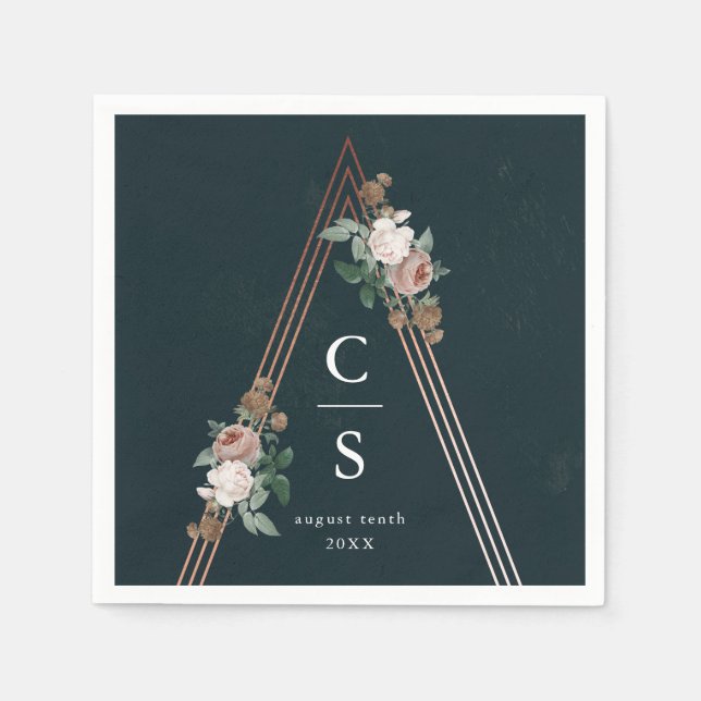 Guardanapo De Papel Casamento Floral Boho  (Frente)