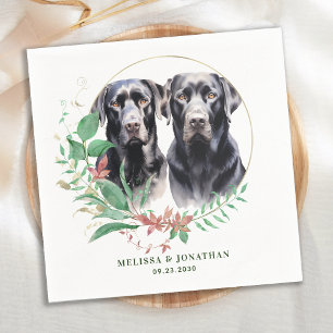 Guardanapo De Papel Casamento Floral Botânico Moderno Labrador Retriev