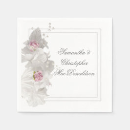 Guardanapo De Papel Casamento floral branco
