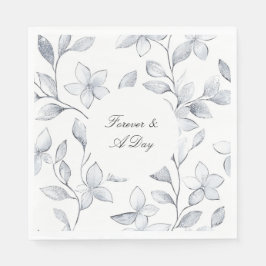 Guardanapo De Papel Casamento Floral Branco Chic Silver