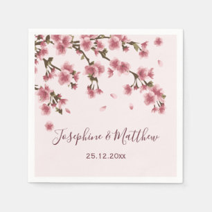 Guardanapo De Papel Casamento Floral Cerejeira Rosa