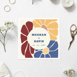 Guardanapo De Papel Casamento Floral Chic Groovy Boho