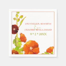 Guardanapo De Papel Casamento Floral Chic Red Hollyhocks