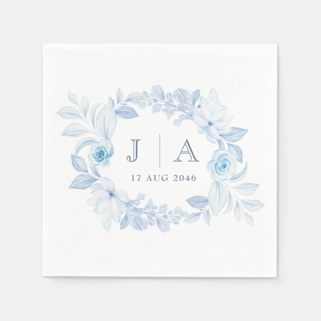 Guardanapo De Papel Casamento Floral Clássico Românico Clássico Napkin (Frente)