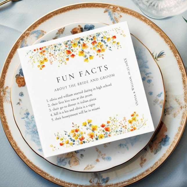 Guardanapo De Papel Casamento Floral das Flores Selvagens de Aquarela  (Criador carregado)