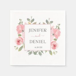 Guardanapo De Papel Casamento Floral de Aquarela de Jardim de Verão