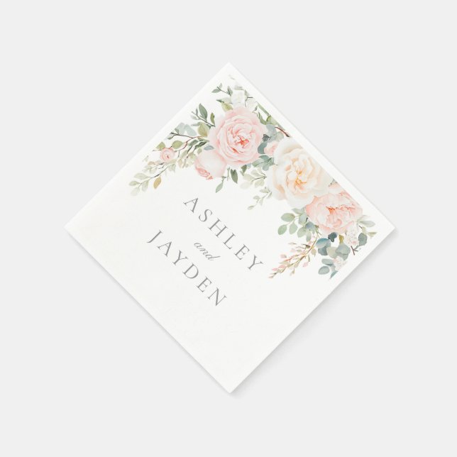 Guardanapo De Papel Casamento Floral de Blush Maravilhoso (Canto)