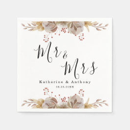 Guardanapo De Papel Casamento Floral de Boho Minimal