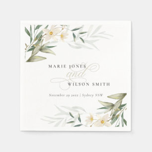 Guardanapo De Papel Casamento Floral de Bunch Clássico Russo Verde Bra