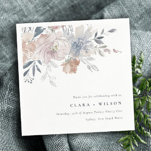 Guardanapo De Papel Casamento Floral de Cor de Água com Blush Chic