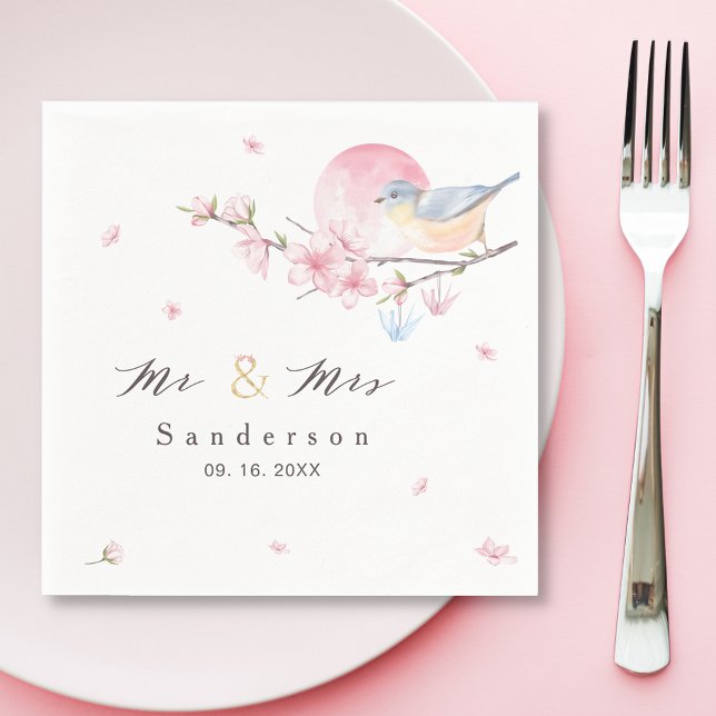 Guardanapo De Papel Casamento Floral de Elegante Primavera (Criador carregado)