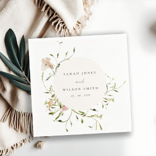 Guardanapo De Papel Casamento Floral de Ferida Floral de Molho-Blush