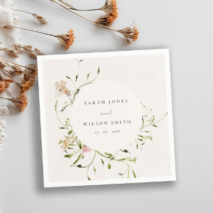 Guardanapo De Papel Casamento Floral de Ferida Floral de Molho-Blush