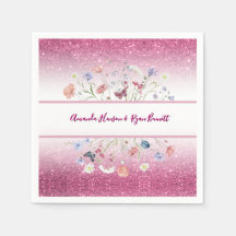 Casamento Floral de Flores em Aquarela Rosa