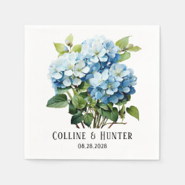 Guardanapo De Papel Casamento Floral de Hydrangea Blue Chic