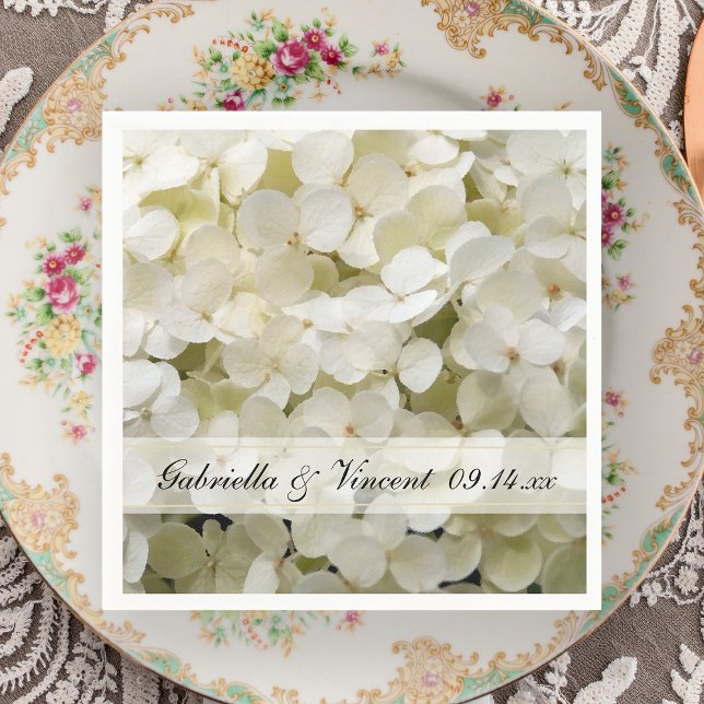 Guardanapo De Papel Casamento Floral de Hydrangea Branca (Criador carregado)