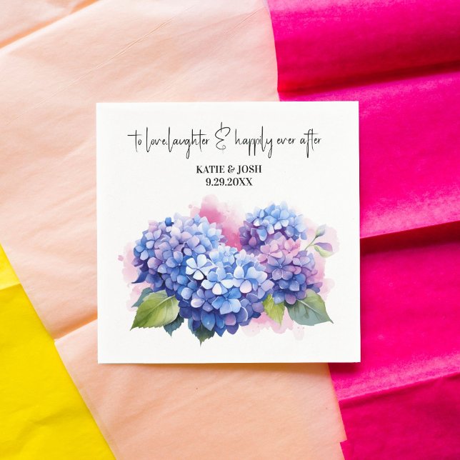 Guardanapo De Papel Casamento Floral de Hydrangea Purple, com Aquarela (Criador carregado)