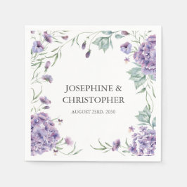 Guardanapo De Papel Casamento Floral de Hydrangea Purple Elegante