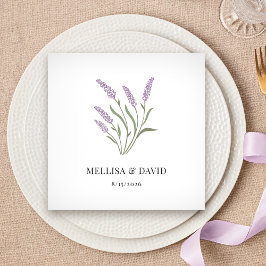 Guardanapo De Papel Casamento Floral de Lavanda Elegante Napkin