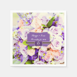 Guardanapo De Papel Casamento Floral de Lavendar Personalizado Napkins