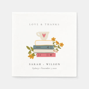 Guardanapo De Papel Casamento Floral de Livros Históricos Roubados Ver