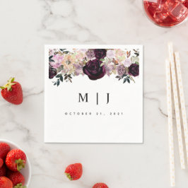 Guardanapo De Papel Casamento Floral de Mata de Vinho