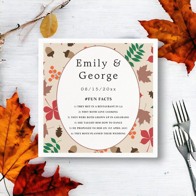 Guardanapo De Papel Casamento Floral De Outono Da Elegante Ruptura Rus (Criador carregado)