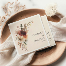 Guardanapo De Papel Casamento Floral de outono Elegante