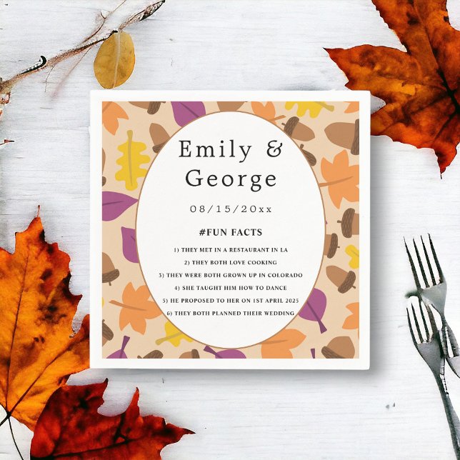 Guardanapo De Papel Casamento Floral De Outono Elegante Boho Caiu (Criador carregado)