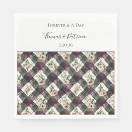 Guardanapo De Papel Casamento Floral de Renda Falsa Burgundy Preto