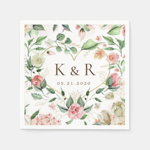 Guardanapo De Papel Casamento Floral De Sangue Elegante À Meia-Noite