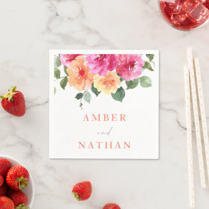 Guardanapo De Papel Casamento Floral de Vibrant All Seasons Watercolor