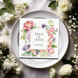 Guardanapo De Papel Casamento Floral de Watercolor