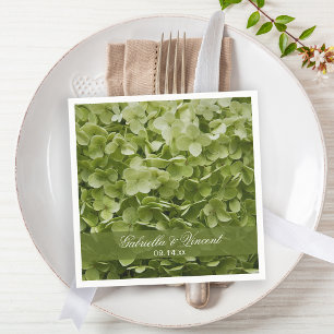 Guardanapo De Papel Casamento floral do Hydrangea verde de Annabelle