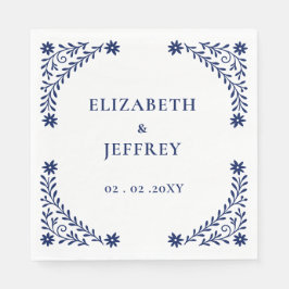 Guardanapo De Papel Casamento Floral do Marinho Elegante Boho