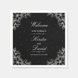 Guardanapo De Papel Casamento Floral do Ornamentado Branco