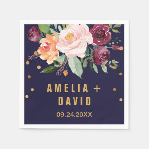 Guardanapo De Papel Casamento floral do outono